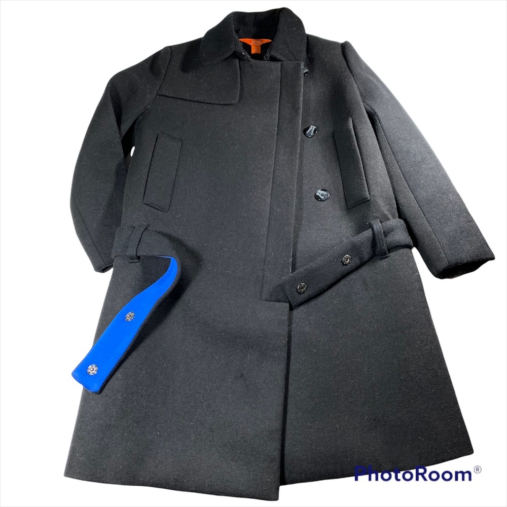 Joe Fresh black wool blend long coat size 4